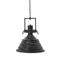 Orsina Lexington Black and Silver Pendant Light – Industrial Metal Dome