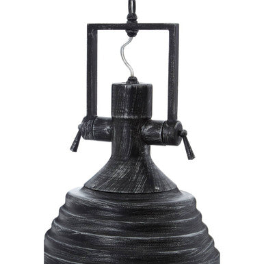 Orsina Lexington Black and Silver Pendant Light – Industrial Metal Dome
