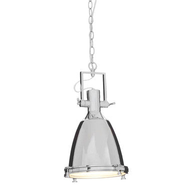 Orsina Lexington Small Chrome Pendant Light – Modern Industrial Dome