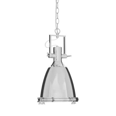 Orsina Lexington Small Chrome Pendant Light – Modern Industrial Dome