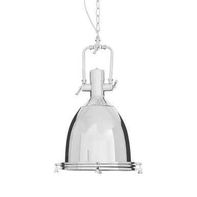 Orsina Lexington Large Chrome Pendant Light | Modern Industrial Dome