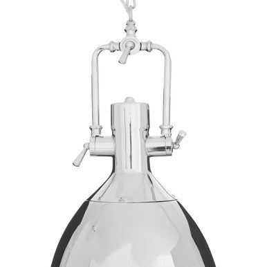 Orsina Lexington Large Chrome Pendant Light | Modern Industrial Dome
