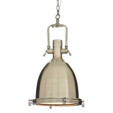 Orsina Lexington Large Antique Brass Dome Pendant Light – Industrial Iron