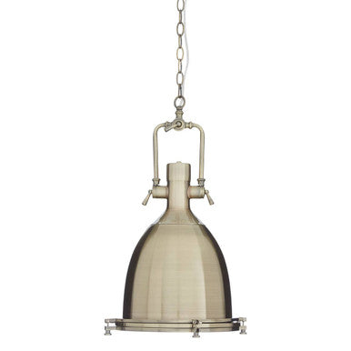 Orsina Lexington Large Antique Brass Dome Pendant Light – Industrial Iron