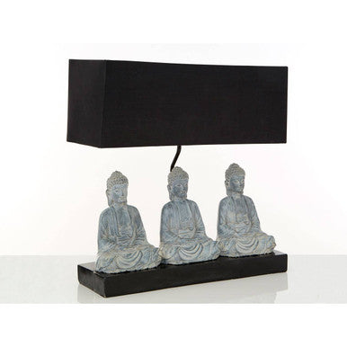 Orsina Buddha Lamp – Black and Grey Sculptural Boho Zen Accent Light