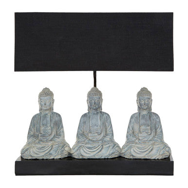 Orsina Buddha Lamp – Black and Grey Sculptural Boho Zen Accent Light