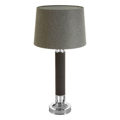Orsina Ulrika Table Lamp – Grey Linen Shade and Chrome Base Lighting