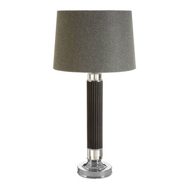 Orsina Ulrika Table Lamp – Grey Linen Shade and Chrome Base Lighting