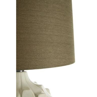 Orsina Usha Ceramic Table Lamp | Textured Grey and Brown Linen Shade