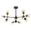 Orsina Abira 12-Arm Pendant Light – Matte Black & Glass Chandelier