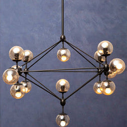 Orsina Abira 15-Arm Pendant Light | Matte Black Modern Chandelier