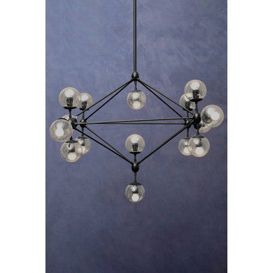 Orsina Abira 15-Arm Pendant Light | Matte Black Modern Chandelier