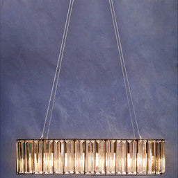Orsina Akiko Pendant Light – Black Frame with Clear Glass Prisms
