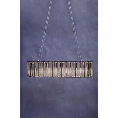 Orsina Akiko Pendant Light – Black Frame with Clear Glass Prisms