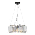 Orsina Akiko 5-Bulb Round Ceiling Light – Black Iron & Bevelled Glass