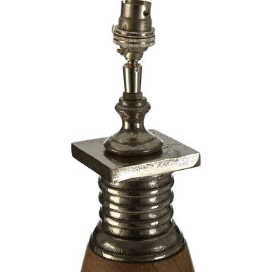 Orsina Hampstead Curved Wood Table Lamp Base | Silver & Brown