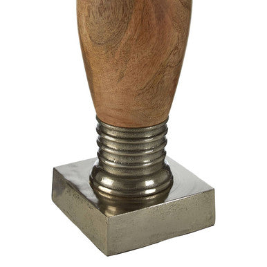 Orsina Hampstead Curved Wood Table Lamp Base | Silver & Brown