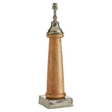 Orsina Hampstead Tapered Tabor Lamp Base – Curved Wooden Table Lamp