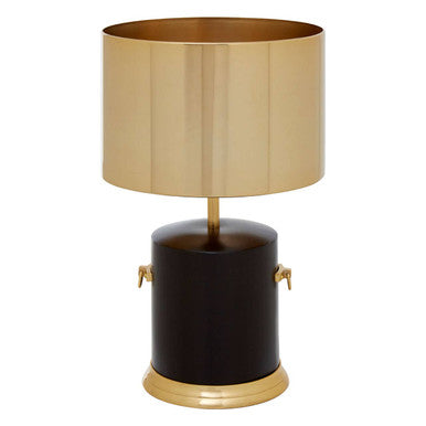 Orsina Melvin Drum Shade Table Lamp – Modern Black and Gold Lighting