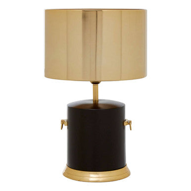 Orsina Melvin Drum Shade Table Lamp – Modern Black and Gold Lighting