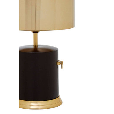 Orsina Melvin Drum Shade Table Lamp – Modern Black and Gold Lighting