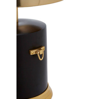 Orsina Melvin Drum Shade Table Lamp – Modern Black and Gold Lighting