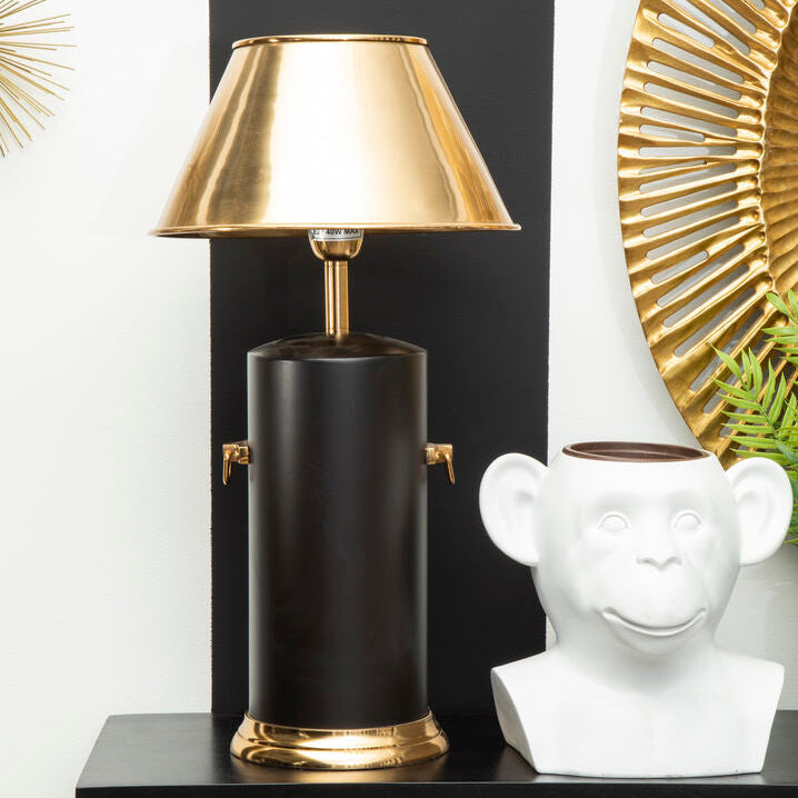 Orsina Melvin Empire Shade Table Lamp – Black and Gold Contemporary