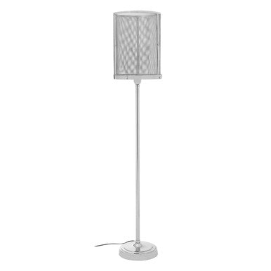 Orsina Myles Floor Lamp – Modern Silver Metal Mesh Industrial Lighting