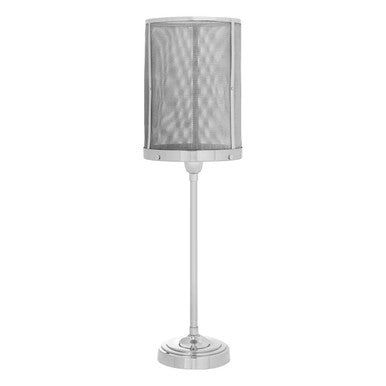 Orsina Myles Industrial Table Lamp – Silver Metal Mesh Shade