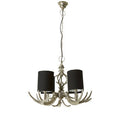 Orsina 4-Light Antler Chandelier – Silver & Black Drum Shade Pendant