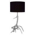 Orsina Antler Table Lamp – Silver Nickel Base with Black Fabric Shade