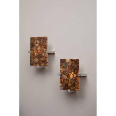 Orsina Relic Agate Stone Wall Light | Stainless Steel Sconce