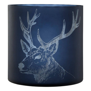 Orsina Large Blue Glass Stag Hurricane Candle Holder – Coastal Decor