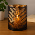 Orsina Fern Large Glass Hurricane Candle Holder – Etched Leaf Motif