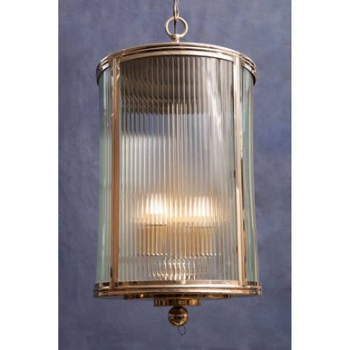 Orsina Calina Large Ribbed Glass Pendant Light | Silver Finish