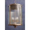 Orsina Calina Large Ribbed Glass Pendant Light | Silver Finish