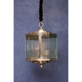 Orsina Calina Small Glass Pendant Light – Ribbed Glass & Silver