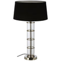 Orsina Camile Clear Acrylic and Nickel Table Lamp with Black Shade