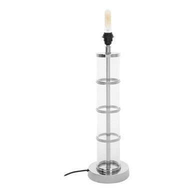 Orsina Camile Clear Acrylic and Nickel Table Lamp with Black Shade