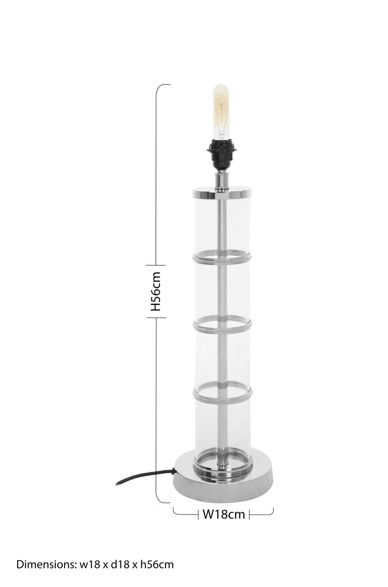 Orsina Camile Clear Acrylic and Nickel Table Lamp with Black Shade