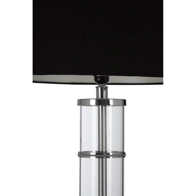 Orsina Camile Clear Acrylic and Nickel Table Lamp with Black Shade