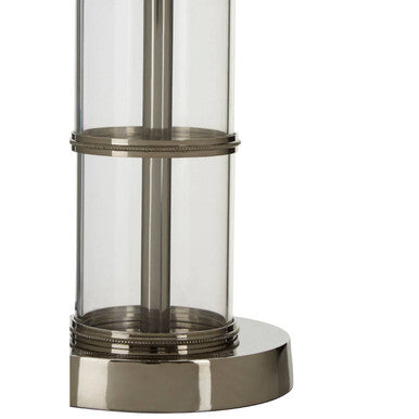 Orsina Camile Clear Acrylic and Nickel Table Lamp with Black Shade