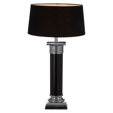 Orsina Camron Table Lamp – Black Iron and Silver Nickel Heritage Style