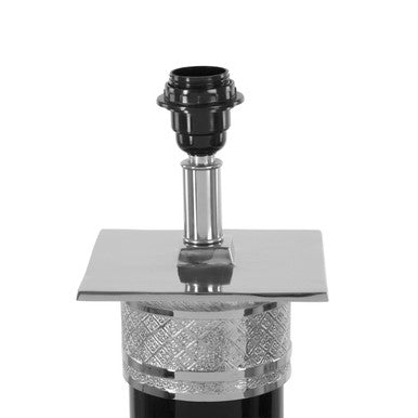 Orsina Camron Table Lamp – Black Iron and Silver Nickel Heritage Style