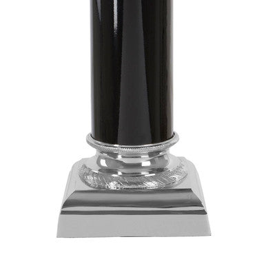 Orsina Camron Table Lamp – Black Iron and Silver Nickel Heritage Style