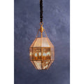 Orsina Calissa Polygonal Pendant Light – Brass and Antique Brown Glass