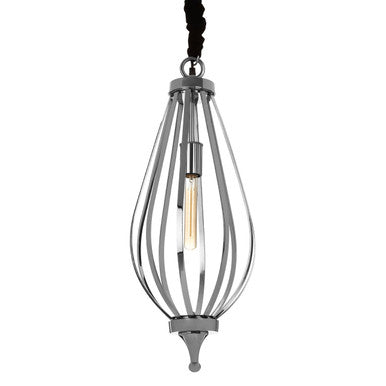 Orsina Callen Small Drop Metal Pendant Light – Silver Minimalist Lamp