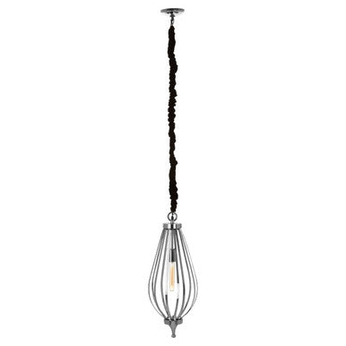 Orsina Callen Small Drop Metal Pendant Light – Silver Minimalist Lamp