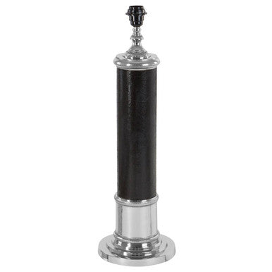 Orsina Canon Black Leather Table Lamp – Modern Metal & Leather Light