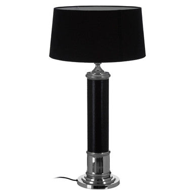 Orsina Canon Black Leather Table Lamp – Modern Metal & Leather Light